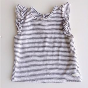7 For All Mankind stripe flutter top
